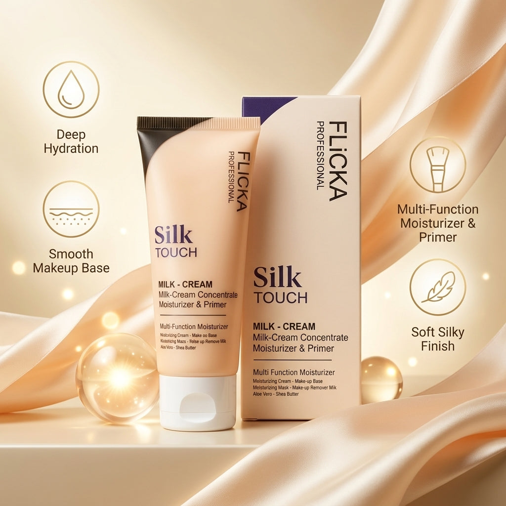 Flicka Professional Silk Touch Milk-Cream (60g) | 4-in-1 Ultimate Makeup Base & Deep Moisturizer