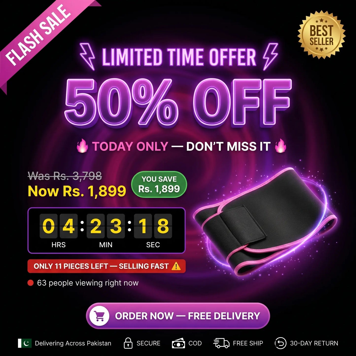 Slim Sweat Belt – Tummy Trimmer & Waist Support Belt