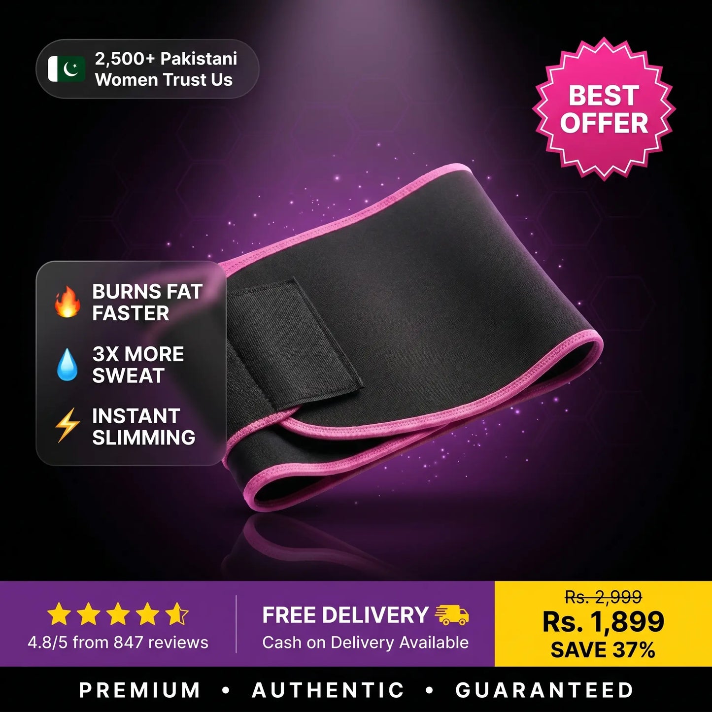 Slim Sweat Belt – Tummy Trimmer & Waist Support Belt