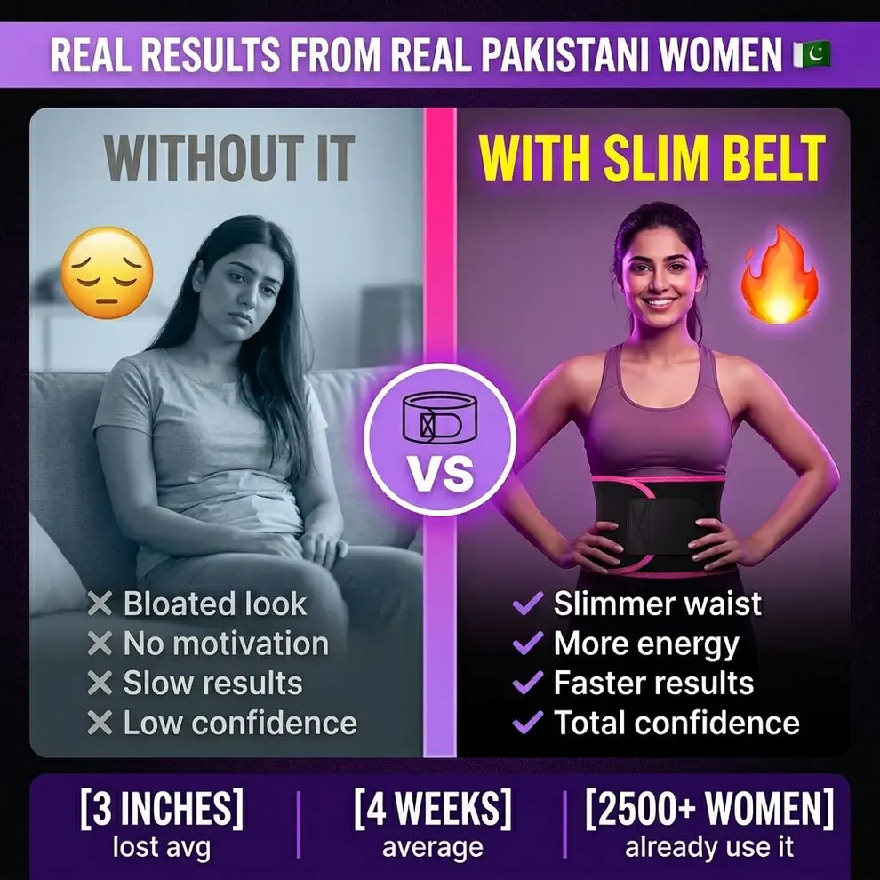 Slim Sweat Belt Pro 💜 — Waist Trimmer For Women || Free Delivery Across Pakistan 🇵🇰