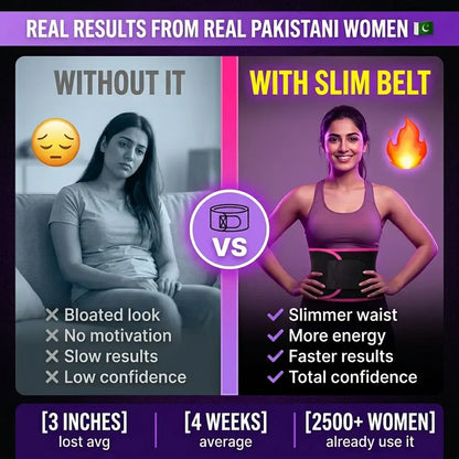 Slim Sweat Belt Pro 💜 — Waist Trimmer For Women || Free Delivery Across Pakistan 🇵🇰